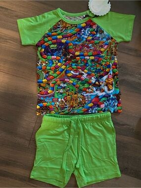 Sugar Swan 2t bamboo daywear short set Candyland NWT